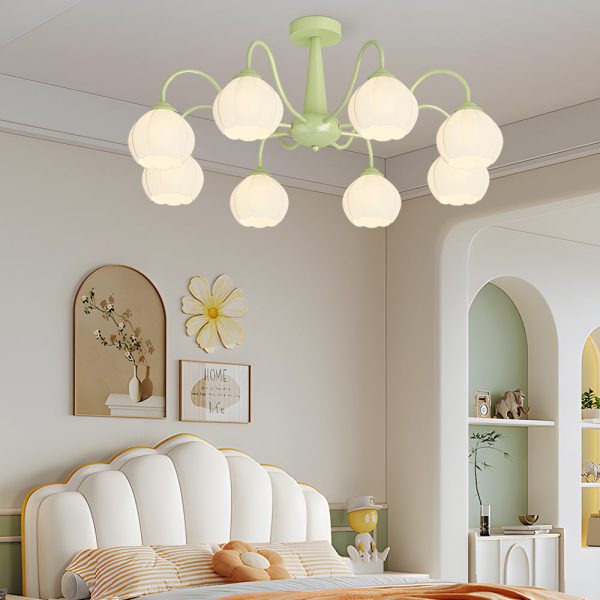 8 Round Flowers Bell Orchid Three Step Dimming Modern Ceiling Lights Fixture - Image 3