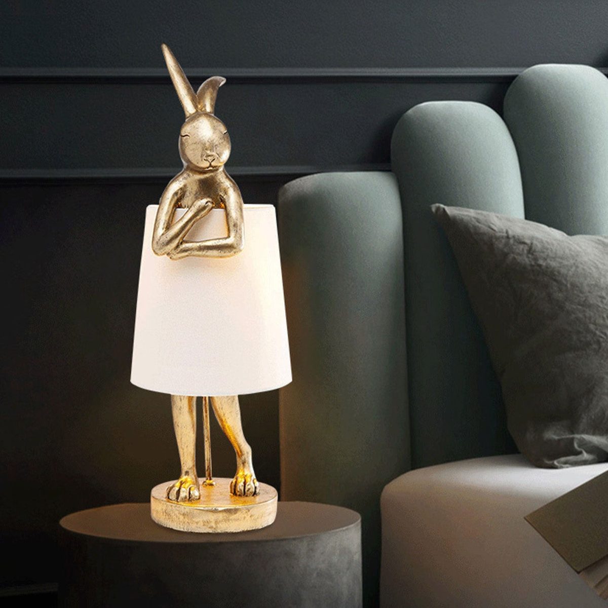 Nordic Apron Rabbit Resin 1-Light Table Lamp - Image 19