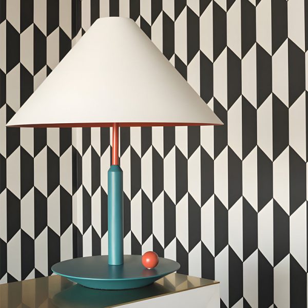 Colorful Metal Triangle Accent Table Lamp - Image 3