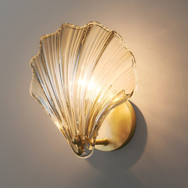 Creative Fan Shaped Glass Three Step Dimming Light LED Nordic Wall Sconce Lighting - Image 7