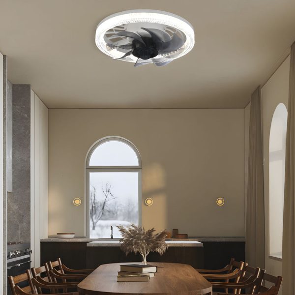 12.2 in. Low Profile 7 Blades LED Flush Mount Ceiling Fan - Image 2