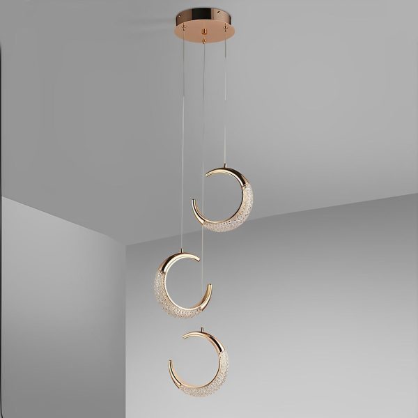 Curvy Moon Shaped LED Electroplated Modern Pendant Light Island Lights - Image 5