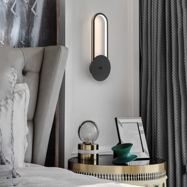 Oval Rings Three Step Dimming Aluminum Modern LED Wall Lights Fixture - Image 3