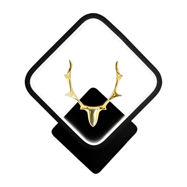 Round Square Creative Antlers Design LED Modern Wall Lamp Bedside Light - Image 13