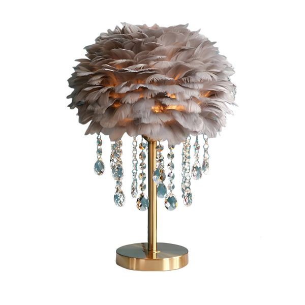 LED Feather Table Lamp with Ambient Crystal Tassels Lighting - Image 10