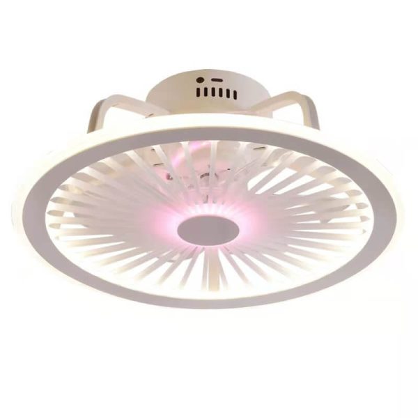 Modern Clear Acrylic LED Flush Mount Ceiling Fan Light - Image 3