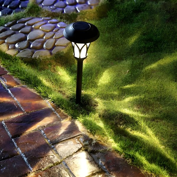 Waterproof Metal Glass LED Retro Modern Solar Powered Lawn Lights - Image 2