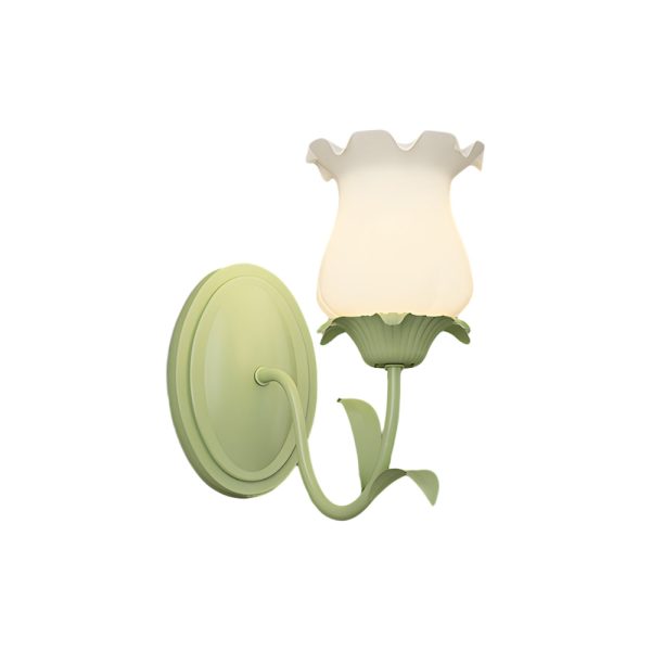 1/2 Lights Flowers Glass Three Step Dimming Green Modern Wall Lights Indoor - Image 10