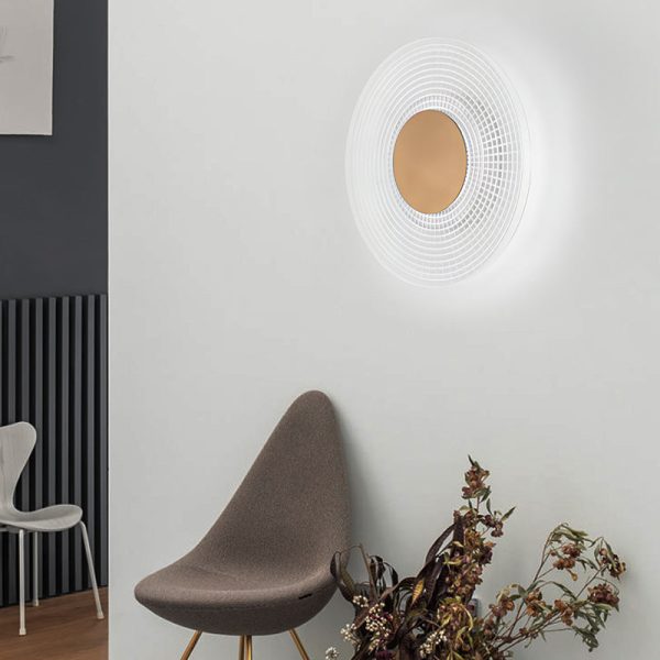 Round Stripes Grid Pattern Acrylic LED Simple Creative Modern Wall Lamp - Image 4