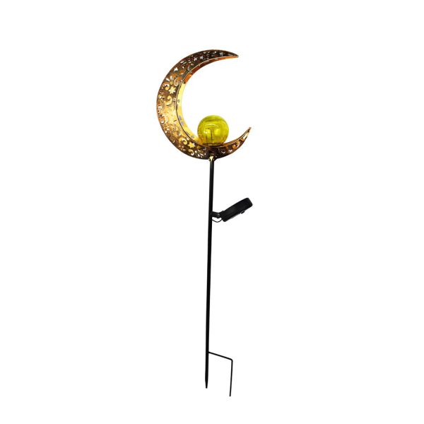 Mystical Moon & Sun Flame Iron Hollow Projector Solar Garden Light - Image 17