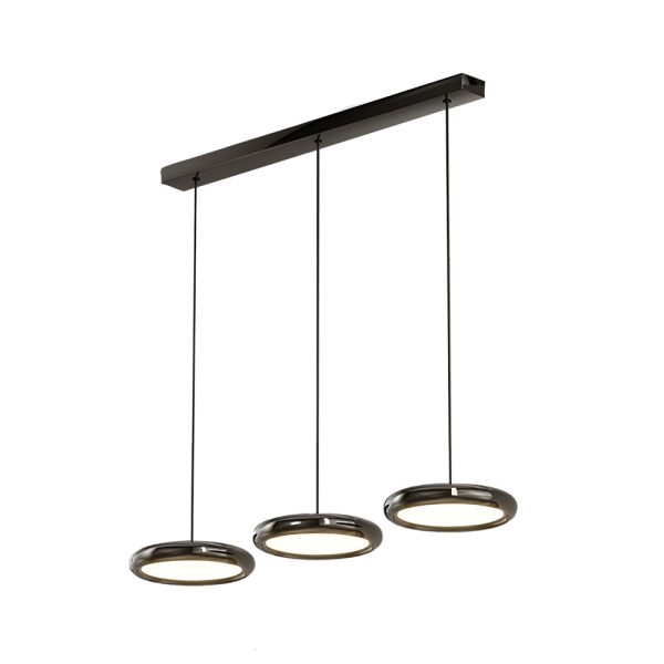 Modern 1/3-Light Black/chrome Round Metallic LED Pendant Light - Image 8