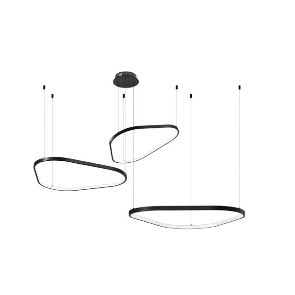 Black 1/2/3-Light Triangle Ring Chandelier - Image 11