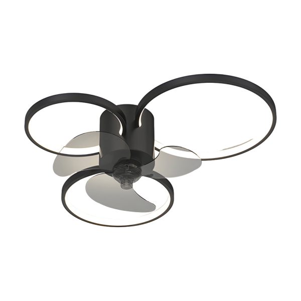 Square Round Rings Three Step Dimming LED Silent Modern Ceiling Fans Lamp - Image 8