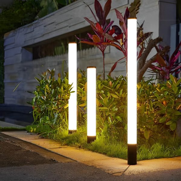 Cylindrical Acrylic Waterproof LED Black Modern Outdoor Lawn Lights - Image 2