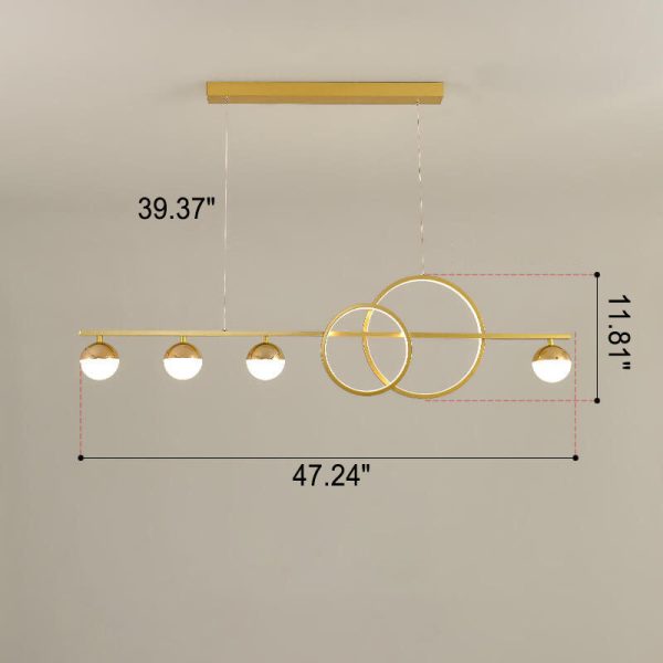 Modern Luxury Long Strip Round Globe Design LED Island Light Chandelier - Image 10