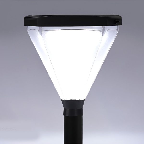 3.7V Cone Modern Solar Powered LED Path Light with Ground Insert or Mounting Base - Image 9