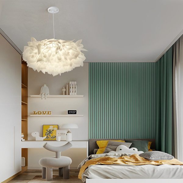 Flower Petals Three Step Dimming LED White Ins Nordic Chandelier Light - Image 2