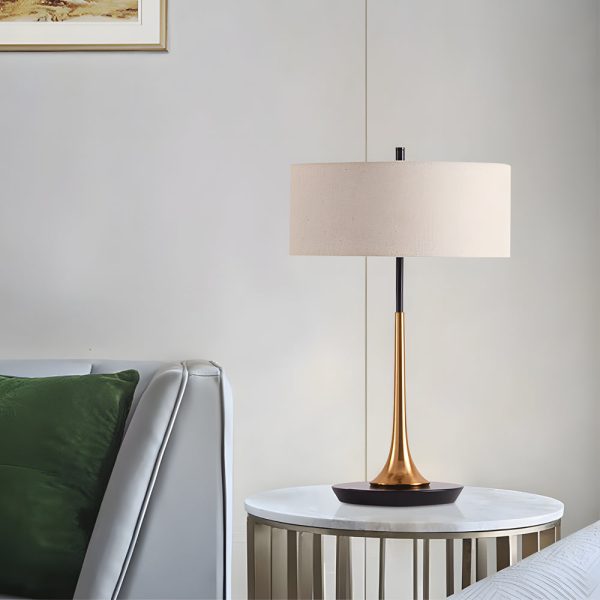 21.7 inch Brass and Espresso Bronze Modern Table Lamp - Image 2