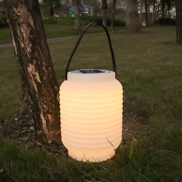 Portable Waterproof Cylinder LED White Solar Camping Lanterns Lights - Image 2