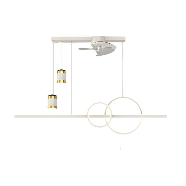3 Step Dimming Creative Projection Modern Dining Room Chandelier with Fans - Image 7