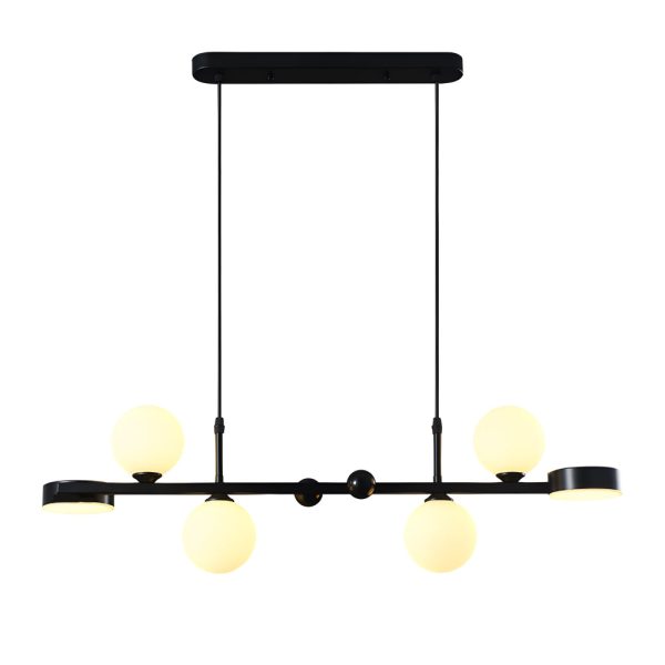 6/8-Light 3step Dimming Glass Ball LED Long Dining Room Chandelier - Image 14