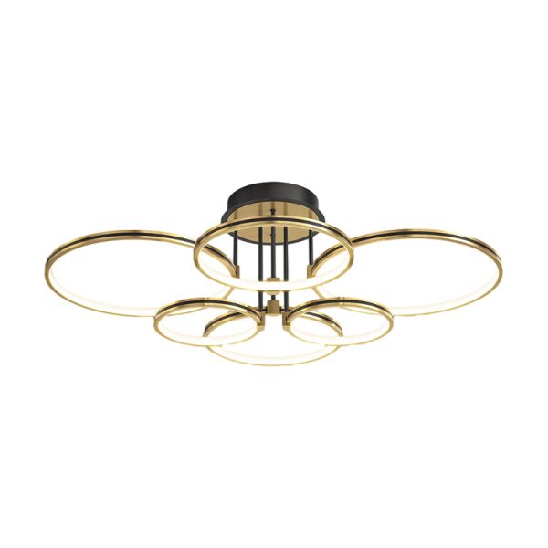 3/5/6 Rings Three Step Dimming Gold Modern Ceiling Lights with Leather - Image 8