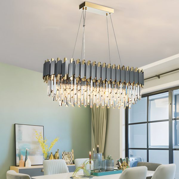 6/8-Light Crystal Layered Chandelier Dimmable Dining Room Pendant Lighting - Image 2