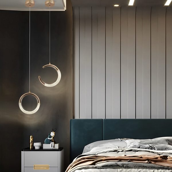 Moon Rings LED Electroplated Nordic Small Chandelier Light Pendant Lighting - Image 6