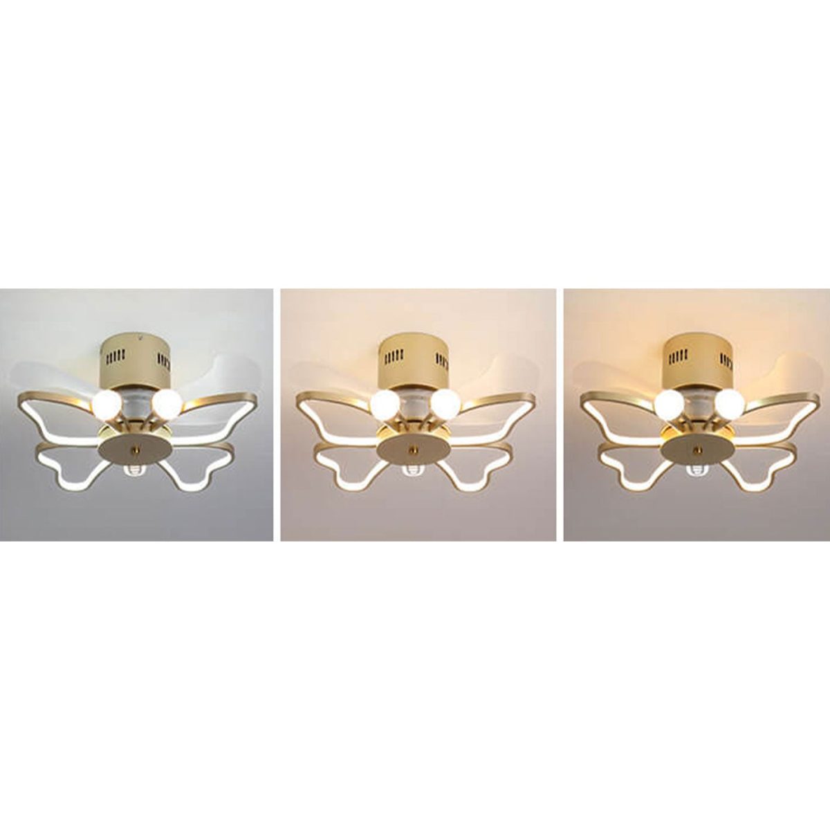 Nordic Creative Butterfly Shape LED Semi-Flush Mount Ceiling Fan Light - Image 14