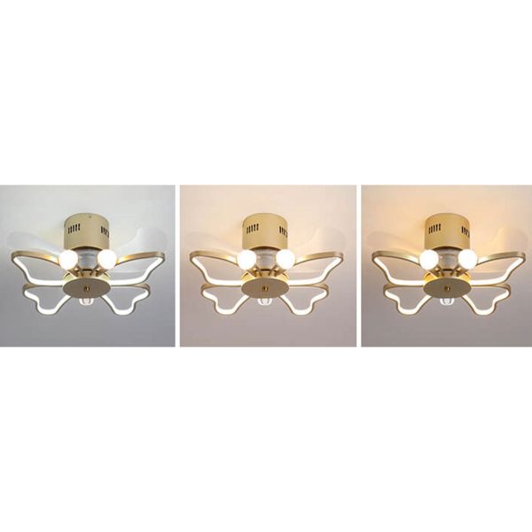 Nordic Creative Butterfly Shape LED Semi-Flush Mount Ceiling Fan Light - Image 14