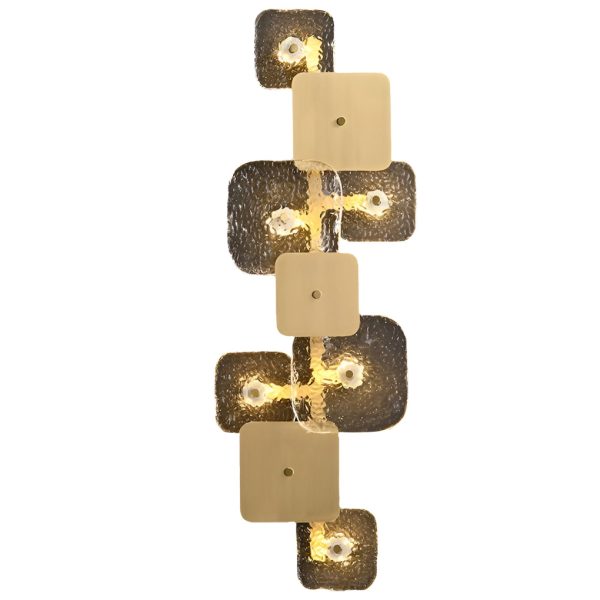 Creative Rounded Square Glass Copper LED Modern Wall Sconce Lighting - Image 11