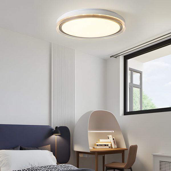 Round Acrylic Creative 3 Step Dimming LED White Modern Ceiling Light Fixture - Image 2