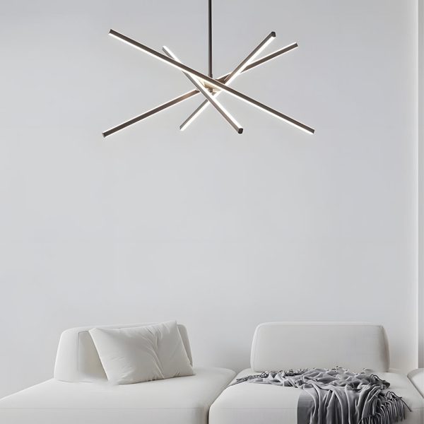 4-Light Dimmable LED Sputnik Linear Chandelier - Image 4
