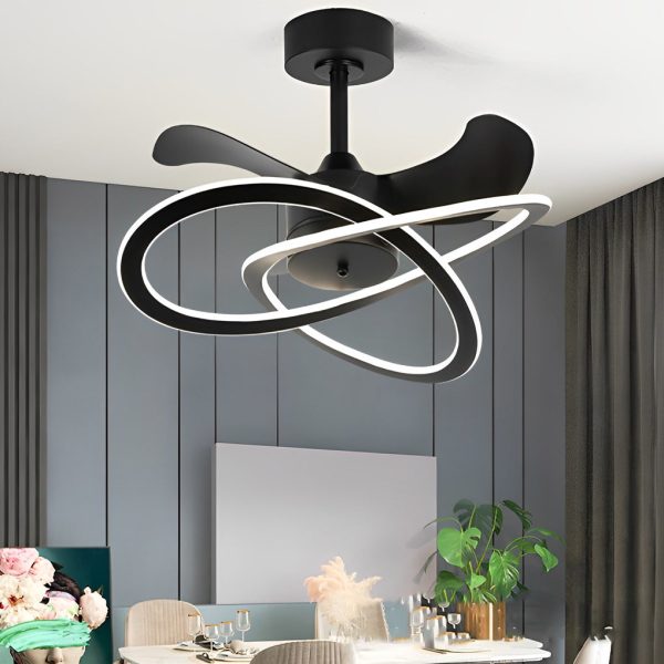 Waves Flower LED Mute Timing Creative Nordic Bladeless Ceiling Fans - Image 10