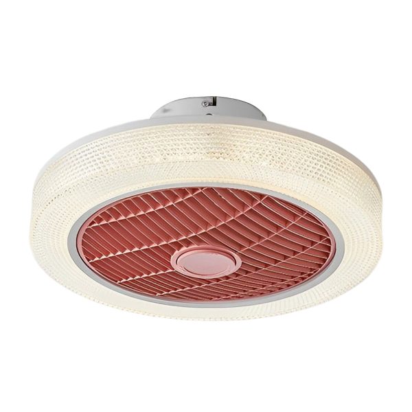 Round Dimmable LED Warm Air Mute Modern Bladeless Ceiling Fans Lights - Image 8