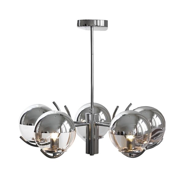 4/5 Lights Glass Globe Ball Electroplating Iron Nordic Chandelier Light - Image 14