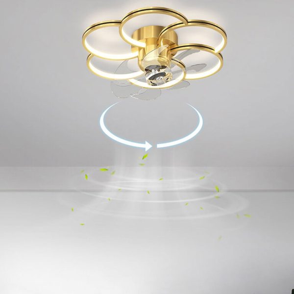 Modern Luxury Flower Petal Design LED Flush Mount Ceiling Fan Light - Image 19