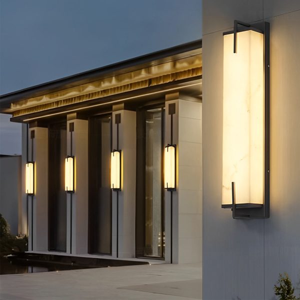 Resin Rectangular Waterproof LED Black Modern Outdoor Sconce Lighting - Image 3