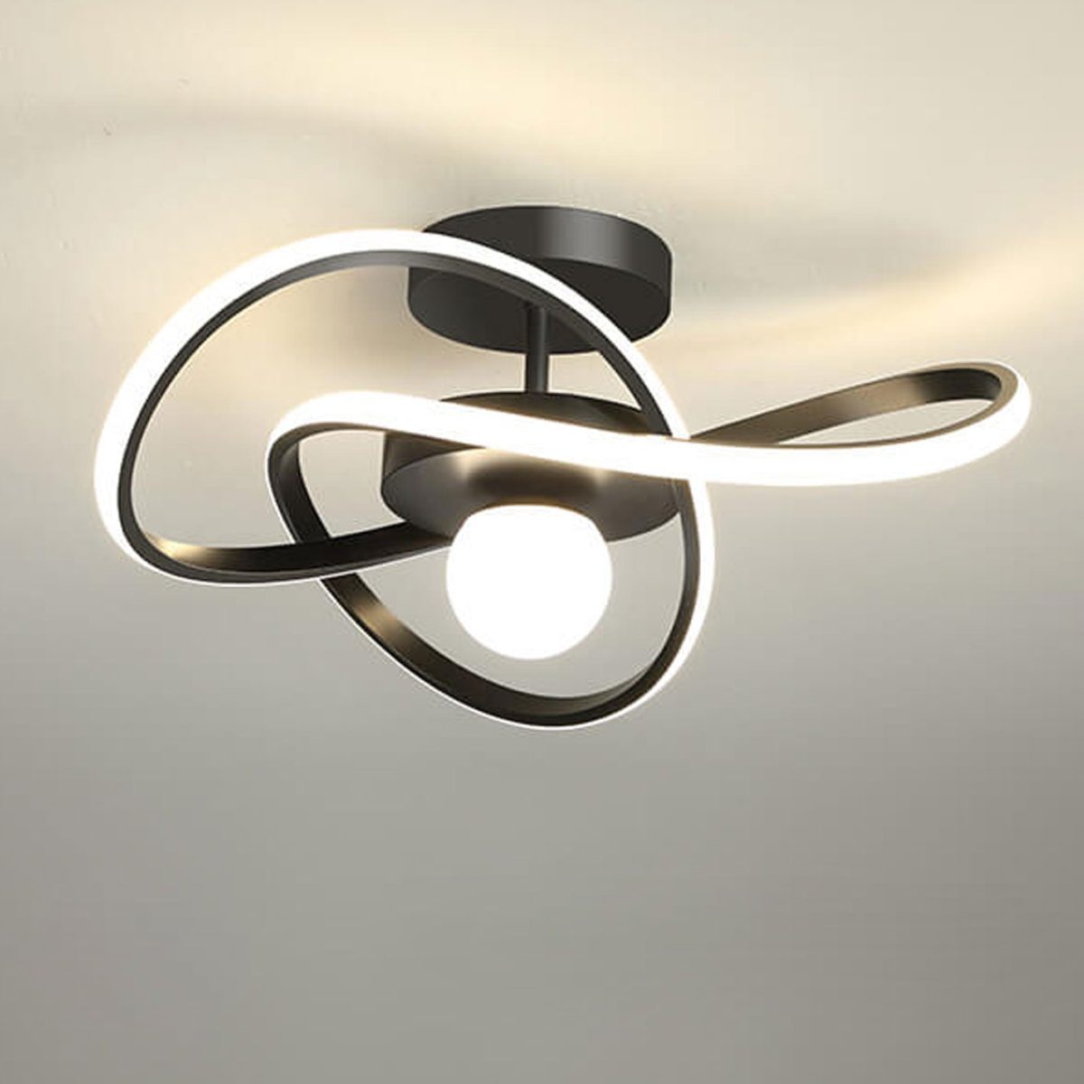 Nordic Modern Simple Streamer Surround Design LED Semi-Flush Mount Light - Image 1