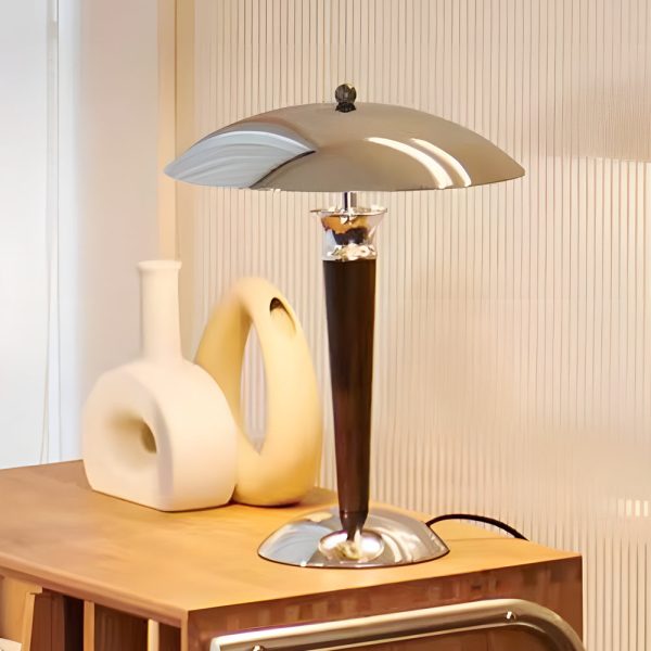 Chrome Mushroom Umbrella Table Lamp 3 Step LED Lights - Image 2