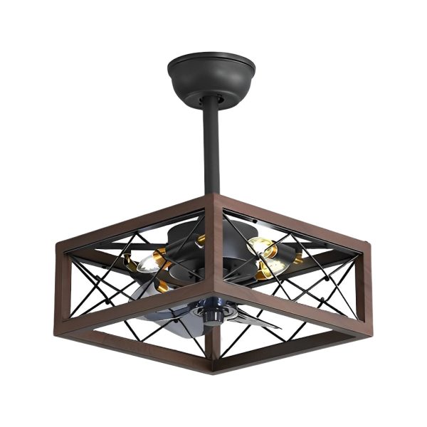 Retro Three Step Dimming LED Mute Bladeless Ceiling Fans with Remote - Image 23