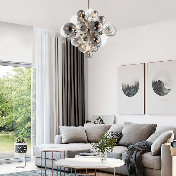 Glass Bubbles Ball Designer Creative LED Post-Modern Chandelier Light - Image 3