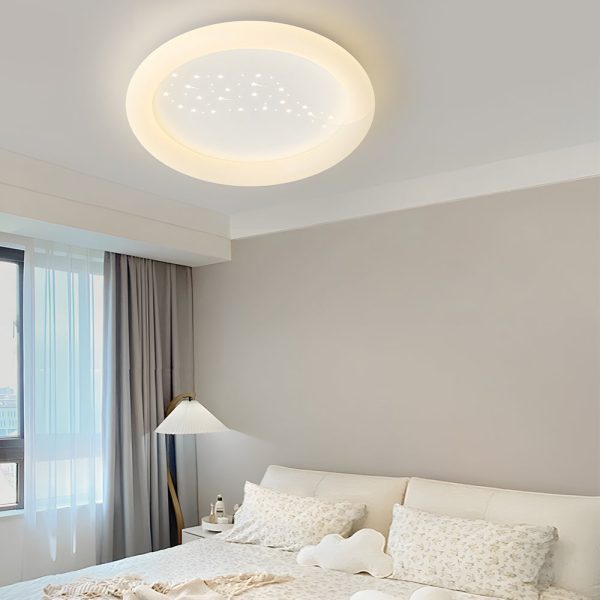 Square Round Three Step Dimming LED Milky White Modern Ceiling Light Fixture - Image 2