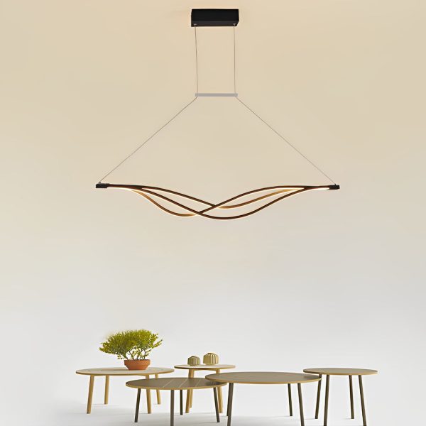 Long Waves Lines Stepless Dimming with Remote Nordic Chandelier Light - Image 4