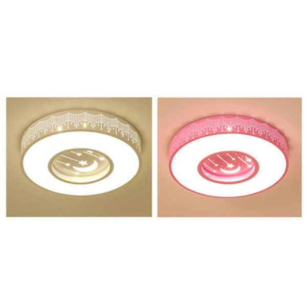 Modern Minimalist Starry Sky Round Children's LED Flush Mount Ceiling Light - Image 11