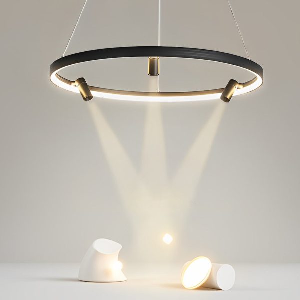 Round Creative LED Chandelier Hanging Lamp with Adjustable Spotlight - Image 3