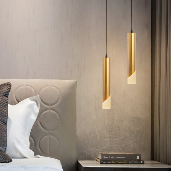 Hardware Slender Cylinder 3 Step Dimming Gold Modern LED Pendant Lights - Image 2