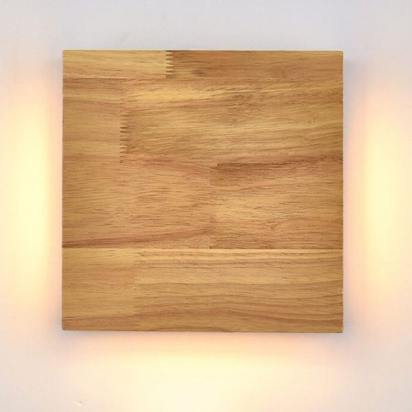 Japanese Wabi-sabi Log Wood Rectangular LED Wall Sconce Lamp - Image 6