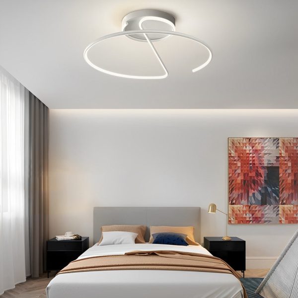 Semi Circle Streamlined Metal Dimmable LED Modern Ceiling Light Fixture - Image 4