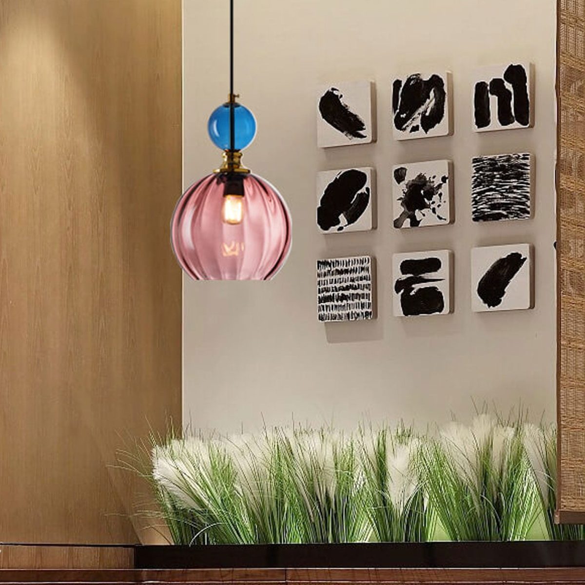 Danish Creative Stripes Glass Round 1/3 Light Chandelier - Image 17
